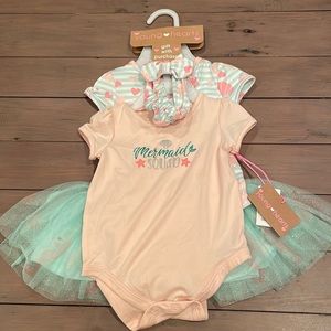 Young Hearts 4 Piece Mermaid Squad Set 3-6M NWT
